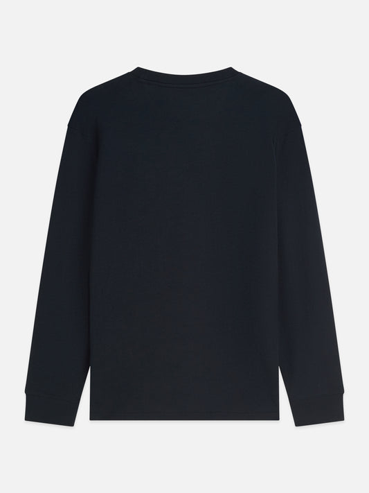 Dark Slate Gray טי שירט ארוכה לגברים Embroidered Logo SCOTCH & SODA