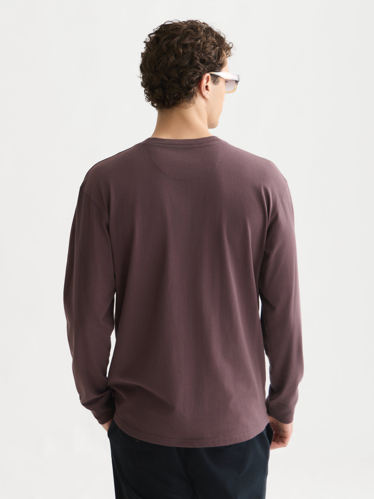 Lavender טי שירט ארוכה לגברים Embroidered Logo SCOTCH & SODA