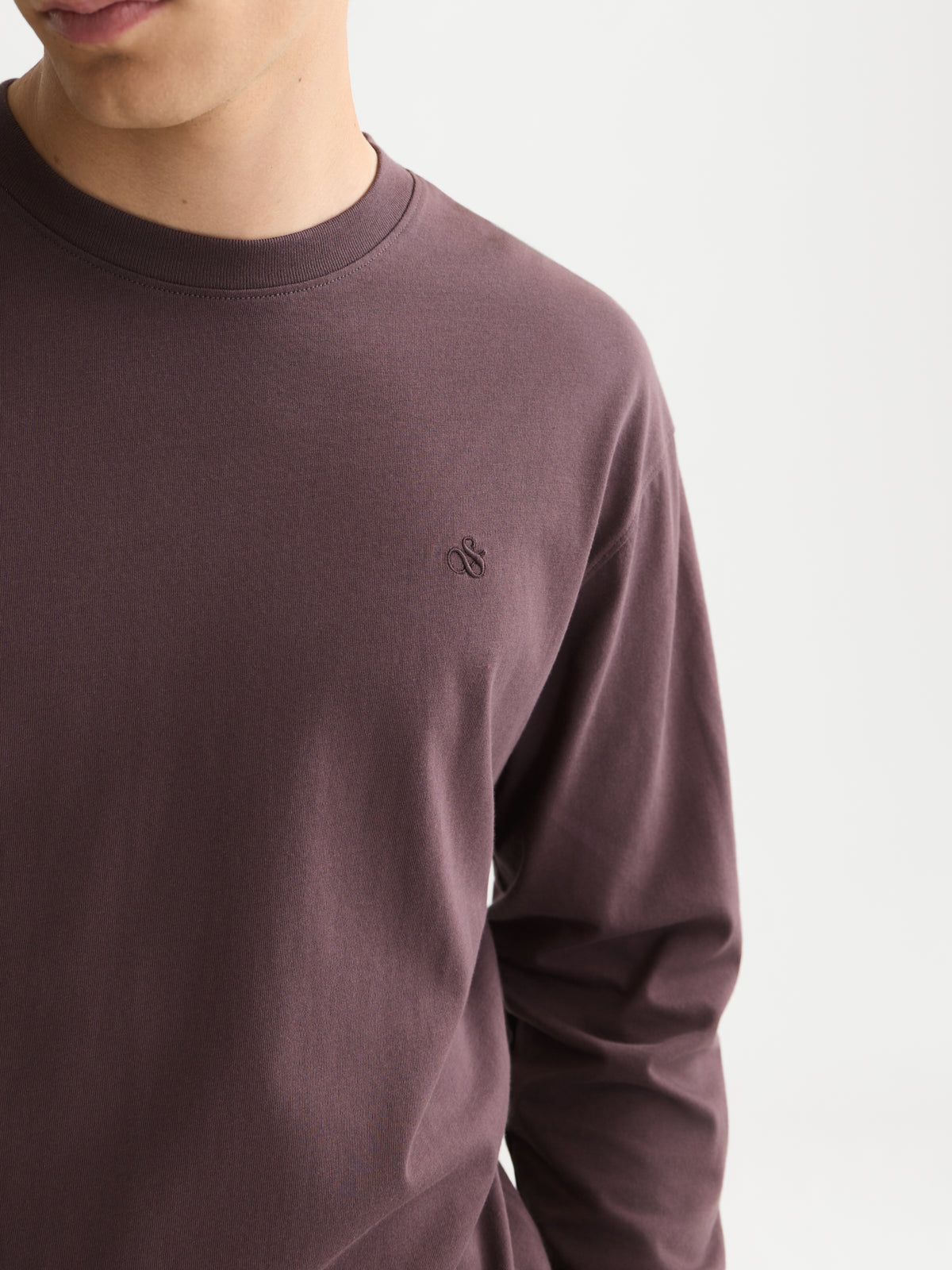 Dark Slate Gray טי שירט ארוכה לגברים Embroidered Logo SCOTCH & SODA