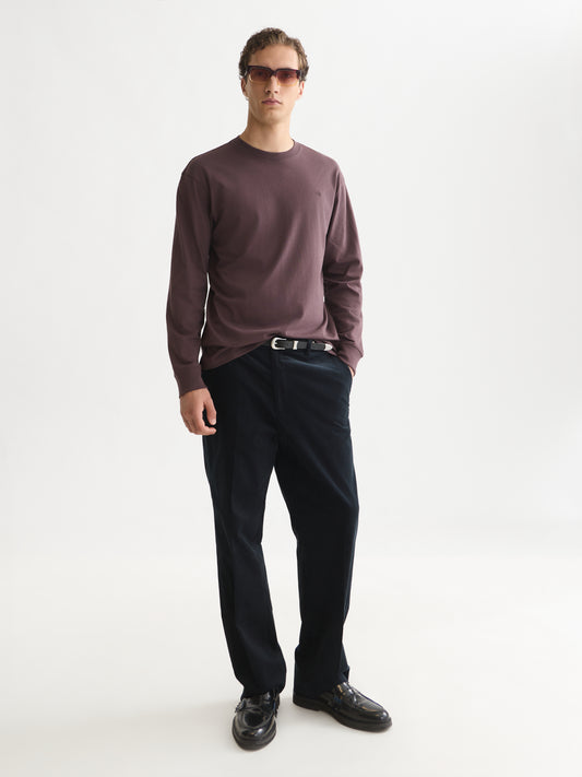 White Smoke טי שירט ארוכה לגברים Embroidered Logo SCOTCH & SODA