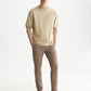 White Smoke טי שירט ארוכה לגברים 3 Crosses Garment-Dyed SCOTCH & SODA
