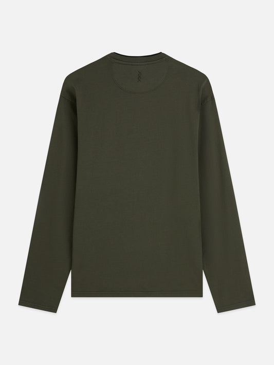 Dark Slate Gray טי שירט ארוכה לגברים 3 Crosses Garment-Dyed SCOTCH & SODA