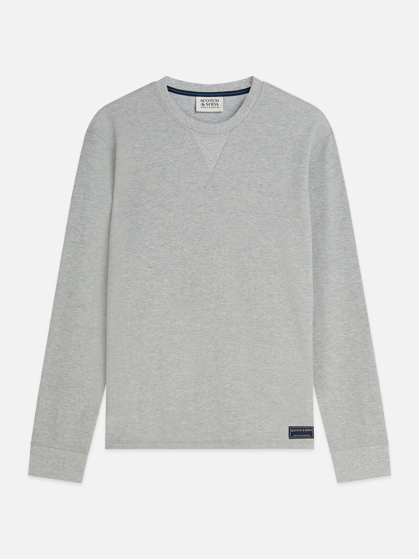 Gray טי שירט ארוכה לגברים Waffle SCOTCH & SODA