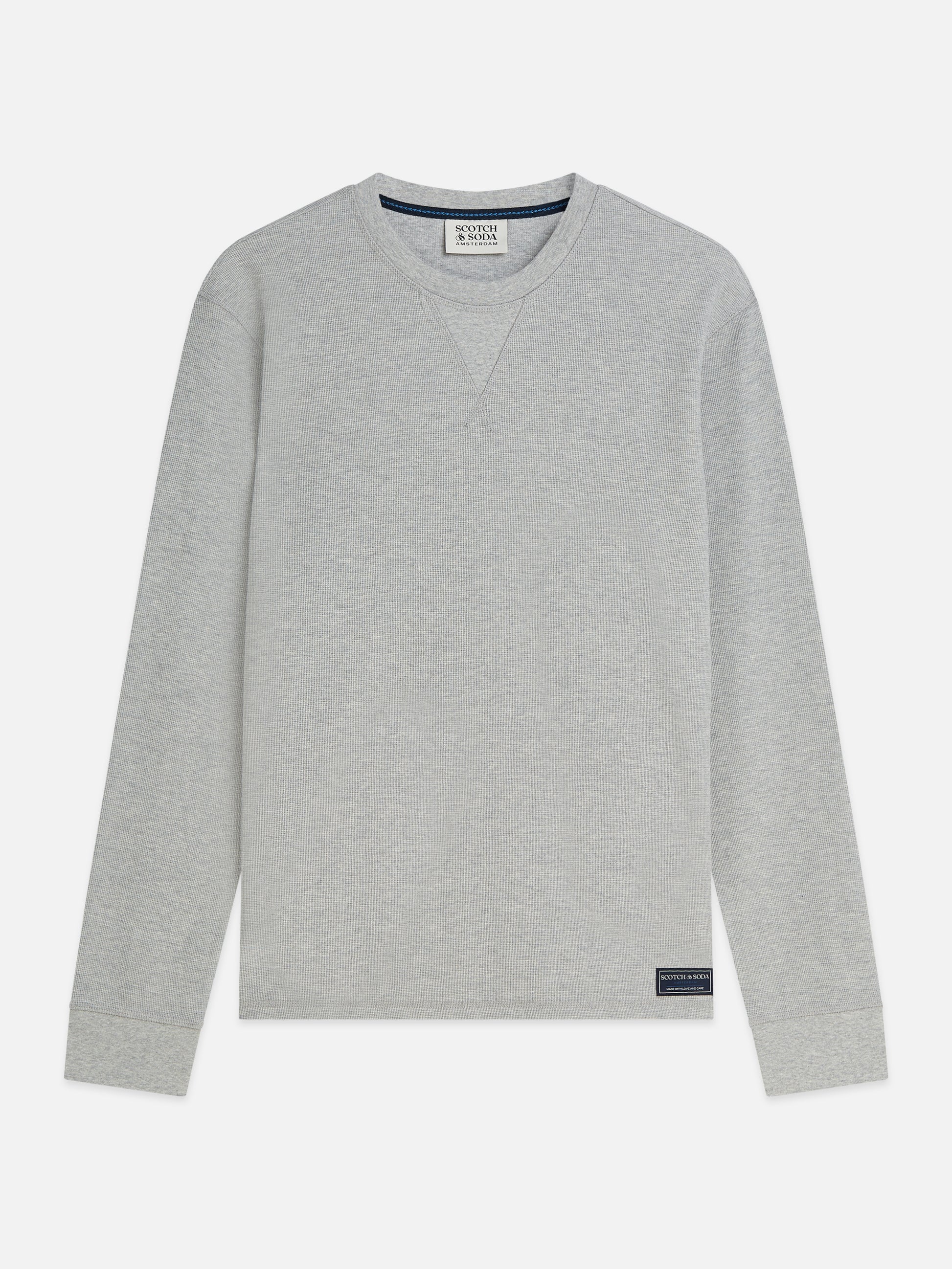Gray טי שירט ארוכה לגברים Waffle SCOTCH & SODA