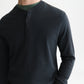 Black טי שירט ארוכה לגברים Henley Slub SCOTCH & SODA