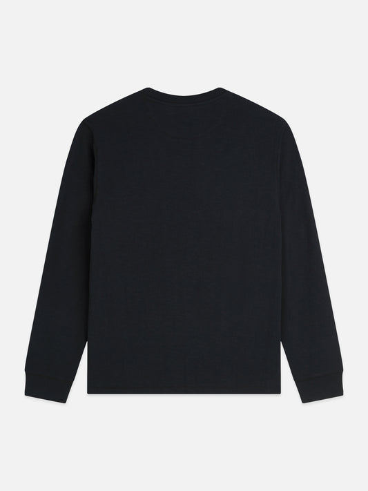 Black טי שירט ארוכה לגברים Henley Slub SCOTCH & SODA