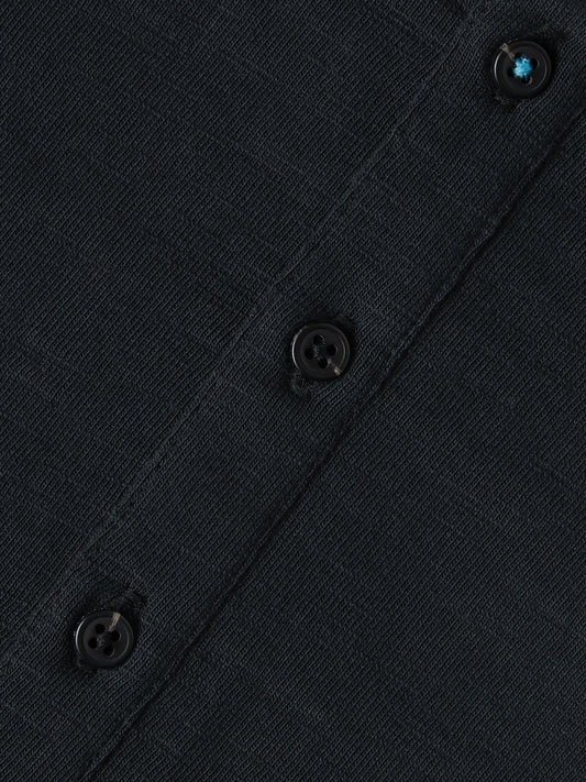 Black טי שירט ארוכה לגברים Henley Slub SCOTCH & SODA