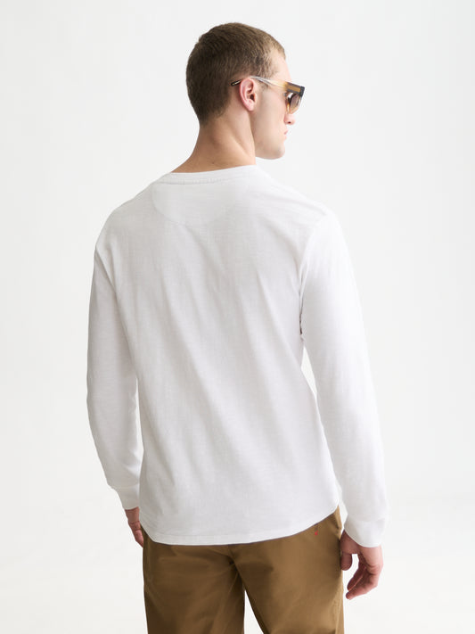 White Smoke טי שירט ארוכה לגברים Henley Slub SCOTCH & SODA