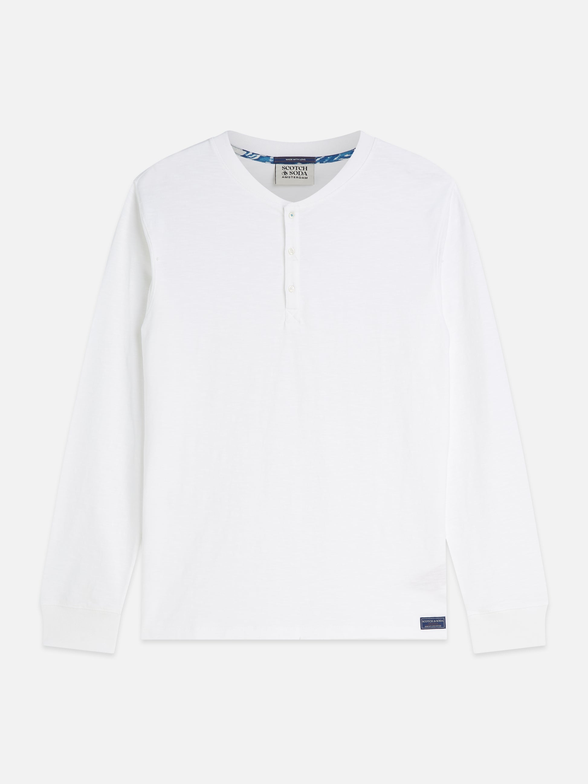 Lavender טי שירט ארוכה לגברים Henley Slub SCOTCH & SODA