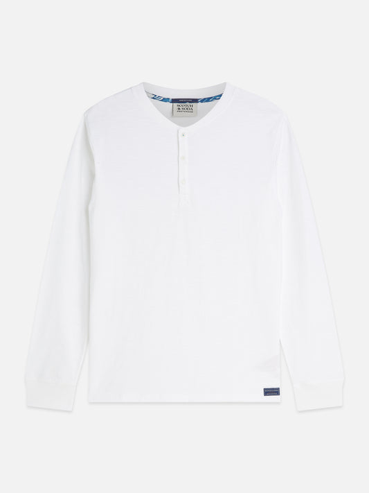 Lavender טי שירט ארוכה לגברים Henley Slub SCOTCH & SODA
