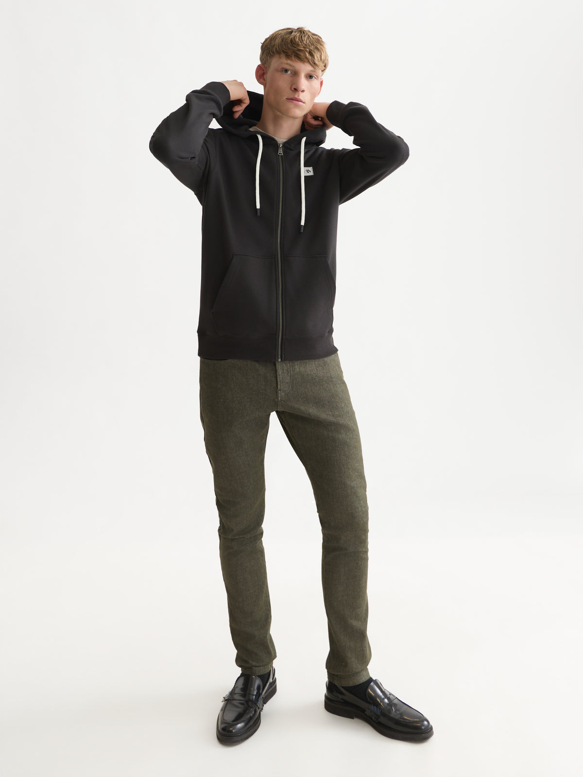 White Smoke קפוצ'ון לגברים Logo Badge Zip-Through SCOTCH & SODA