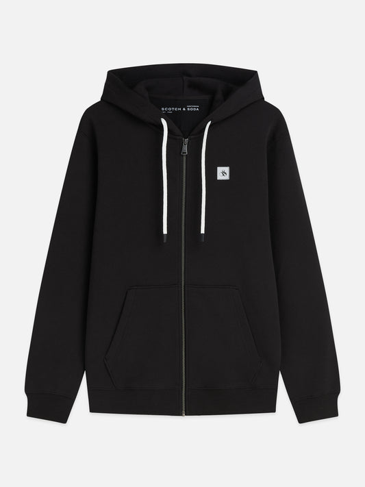 Black קפוצ'ון לגברים Logo Badge Zip-Through SCOTCH & SODA