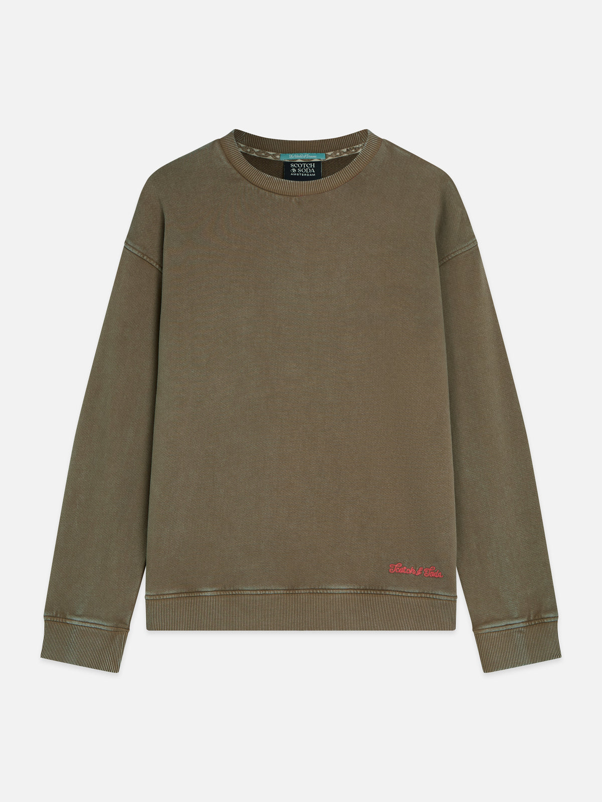 Dark Olive Green סווטשירט לגברים Washed SCOTCH & SODA