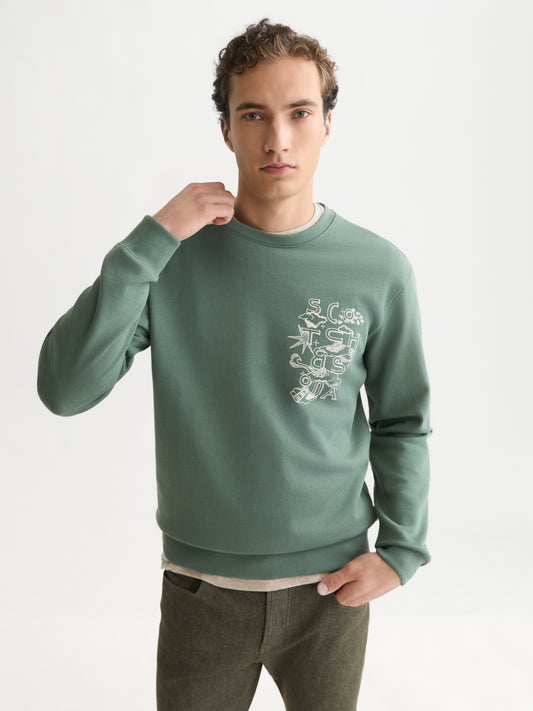Lavender סווטשירט לגברים Left Chest Artwork SCOTCH & SODA