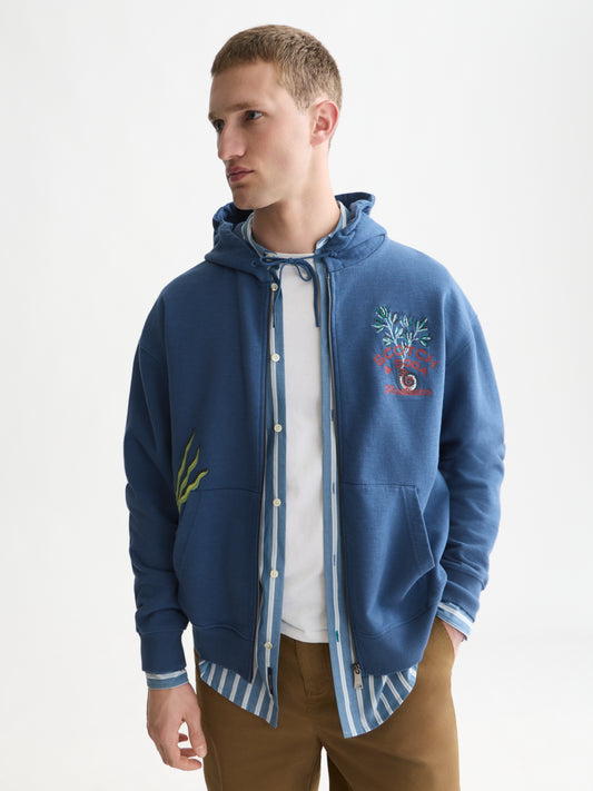 White Smoke קפוצ'ון לגברים Embroidered Zip-Through SCOTCH & SODA