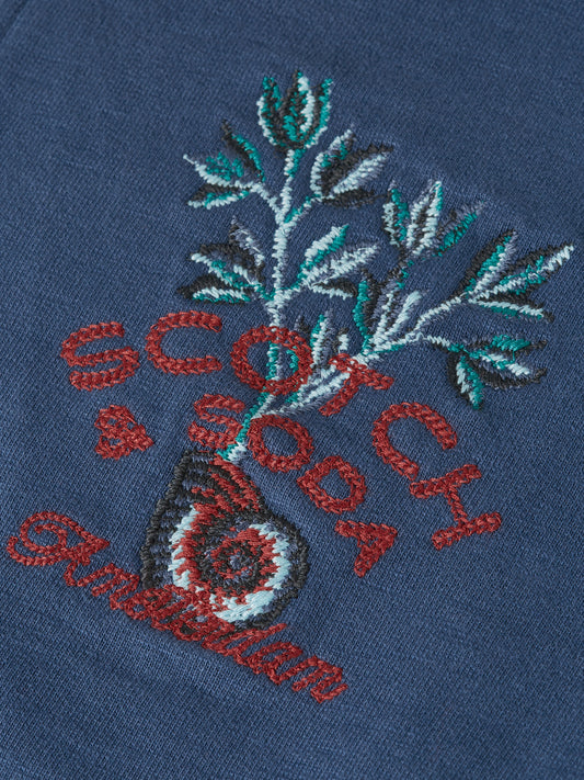 Dark Slate Gray קפוצ'ון לגברים Embroidered Zip-Through SCOTCH & SODA