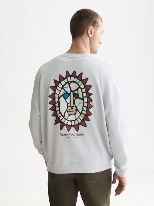 White Smoke סווטשירט לגברים Front And Back Artwork SCOTCH & SODA
