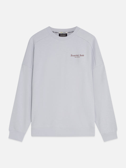 Light Gray סווטשירט לגברים Front And Back Artwork SCOTCH & SODA