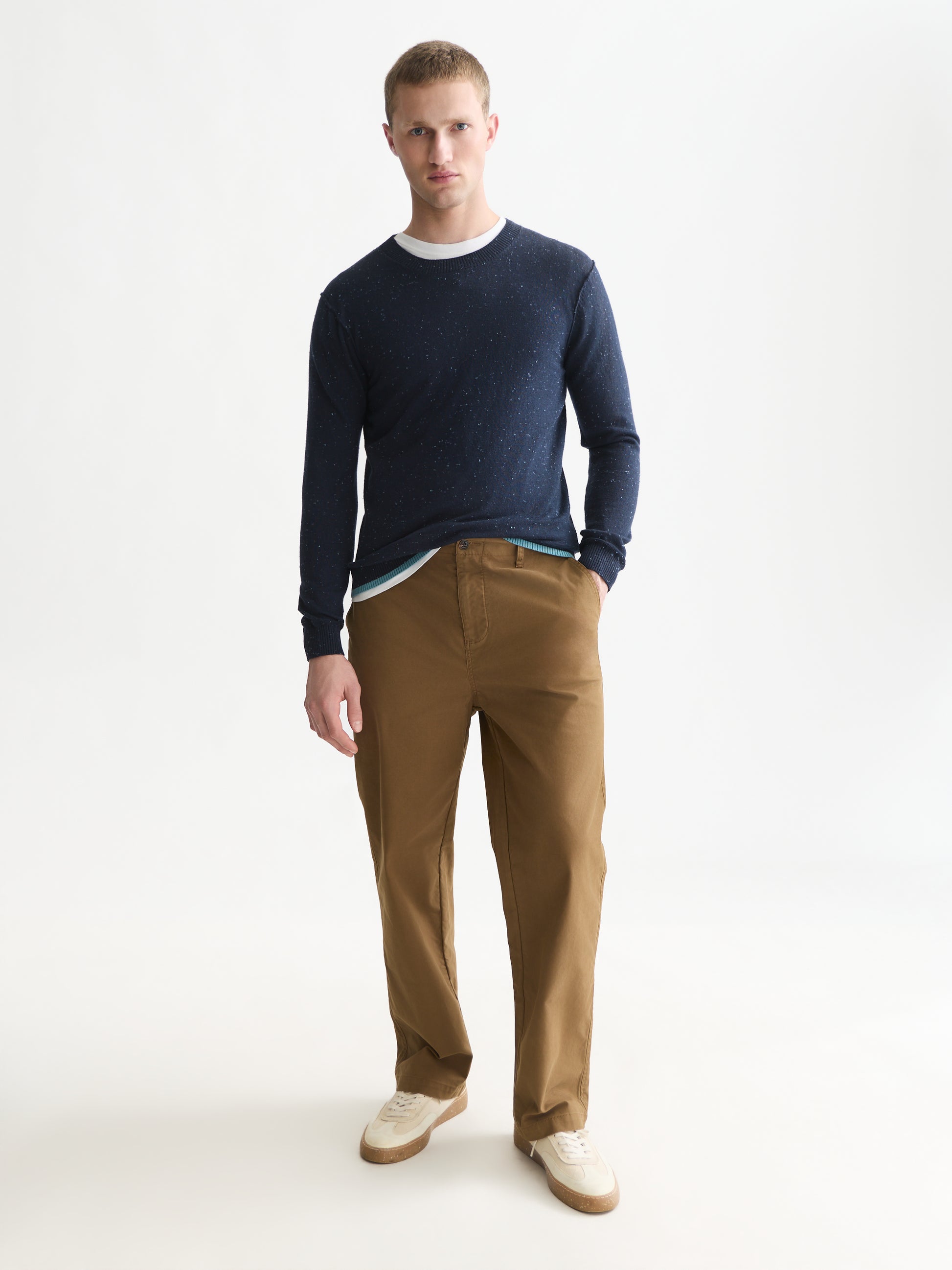 White Smoke סוודר לגברים Neps Wool-Blend SCOTCH & SODA
