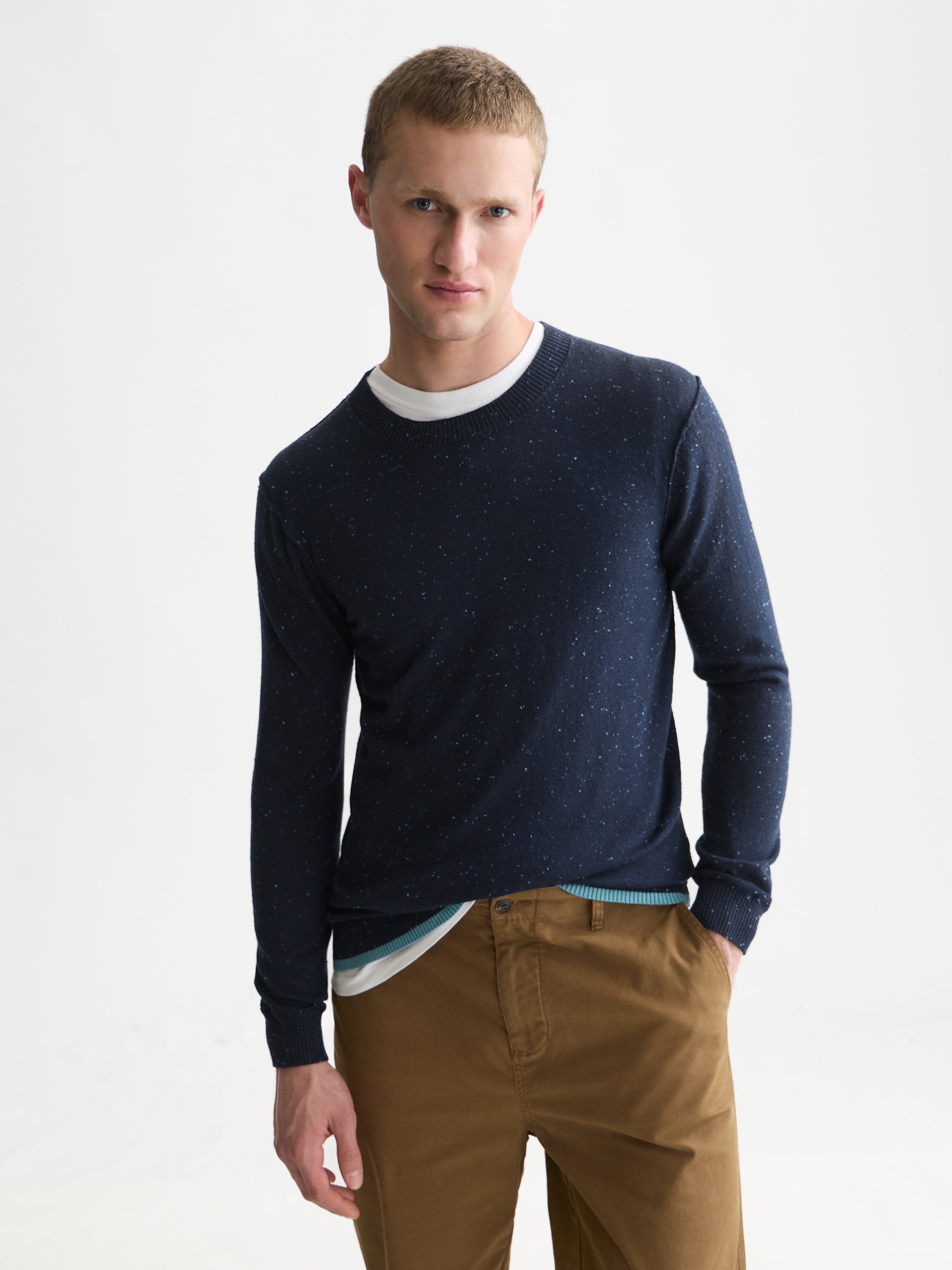 White Smoke סוודר לגברים Neps Wool-Blend SCOTCH & SODA