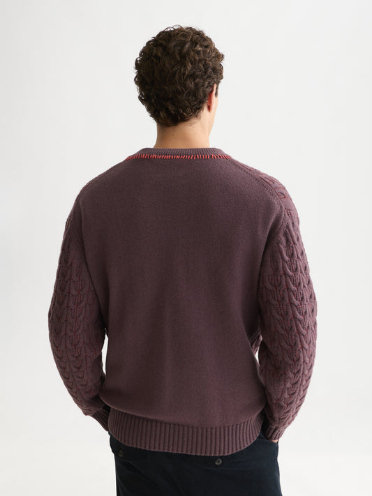 Dark Slate Gray סוודר לגברים V-Neck Wool-Blend SCOTCH & SODA