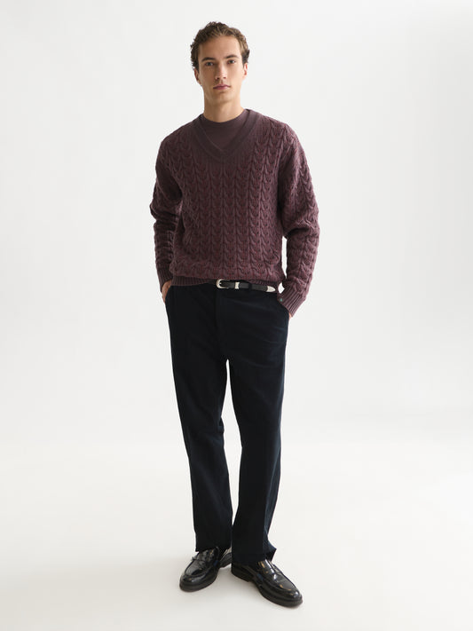White Smoke סוודר לגברים V-Neck Wool-Blend SCOTCH & SODA