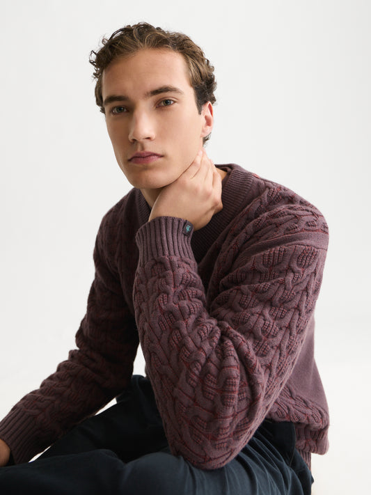 Lavender סוודר לגברים V-Neck Wool-Blend SCOTCH & SODA