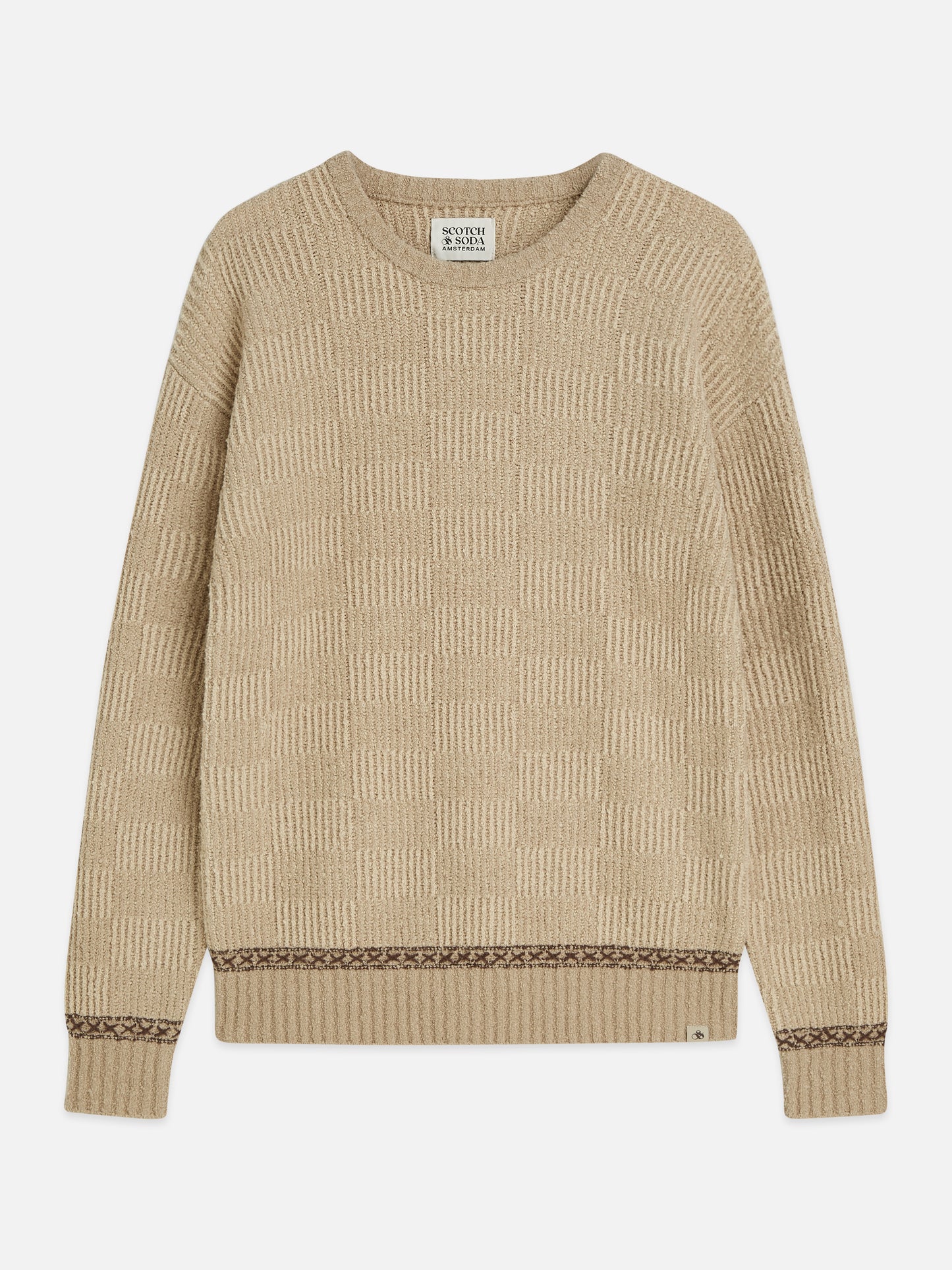 Rosy Brown סוודר לגברים Chenille Structured SCOTCH & SODA