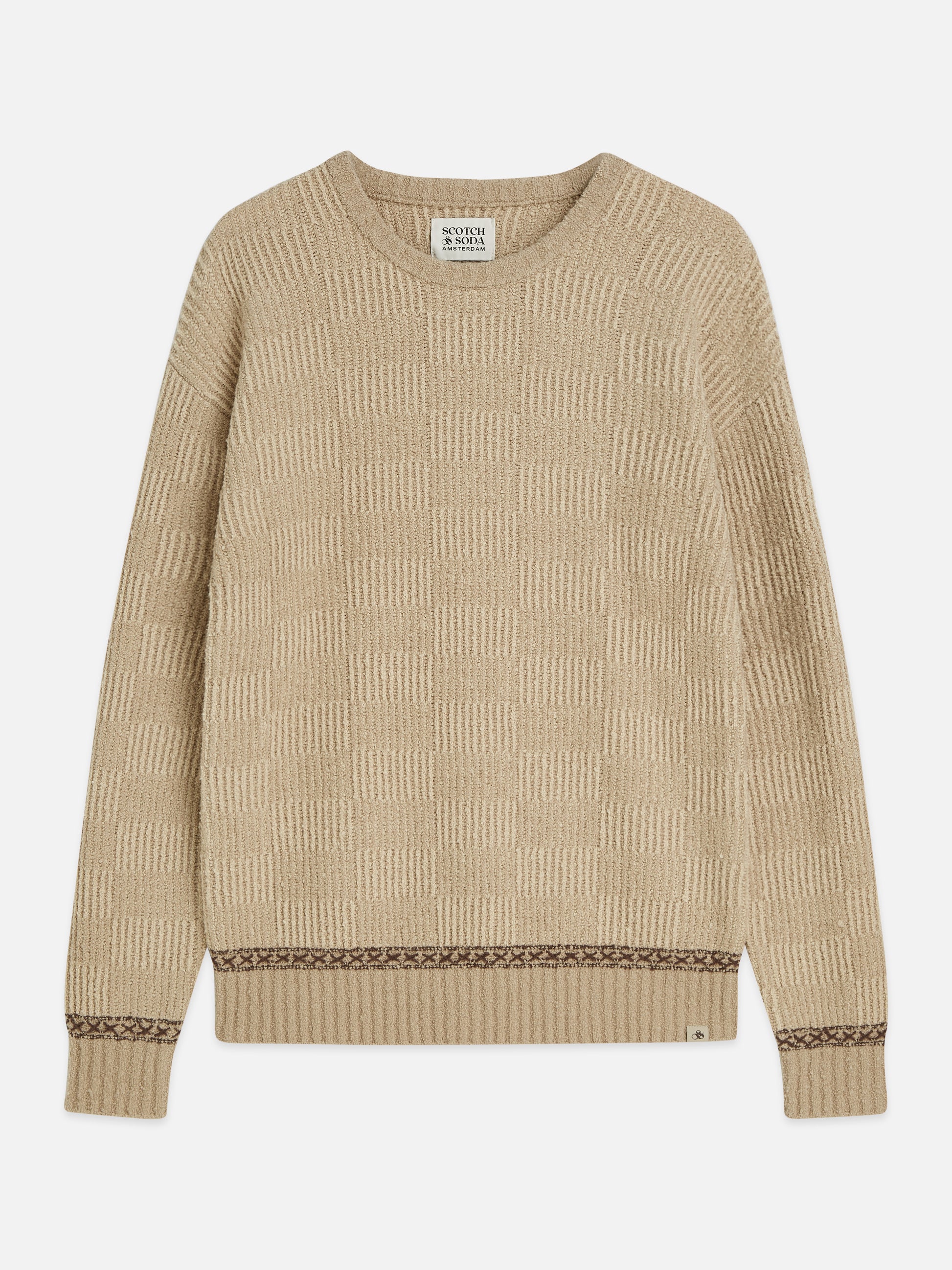 Rosy Brown סוודר לגברים Chenille Structured SCOTCH & SODA