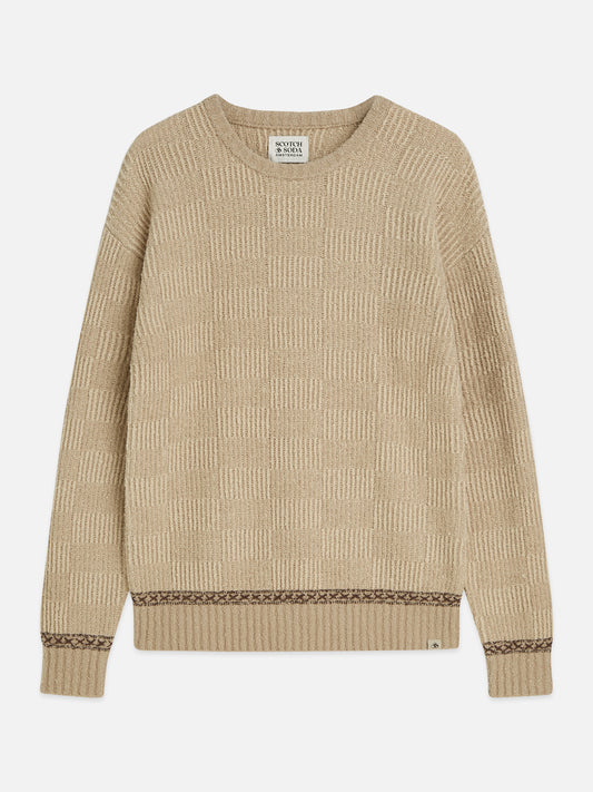 Rosy Brown סוודר לגברים Chenille Structured SCOTCH & SODA