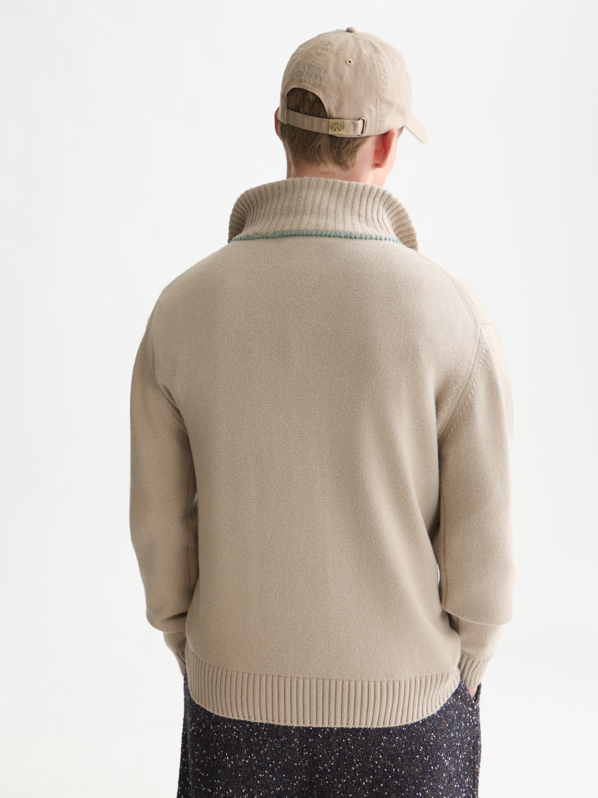 White Smoke סוודר לגברים Troyer Zip SCOTCH & SODA