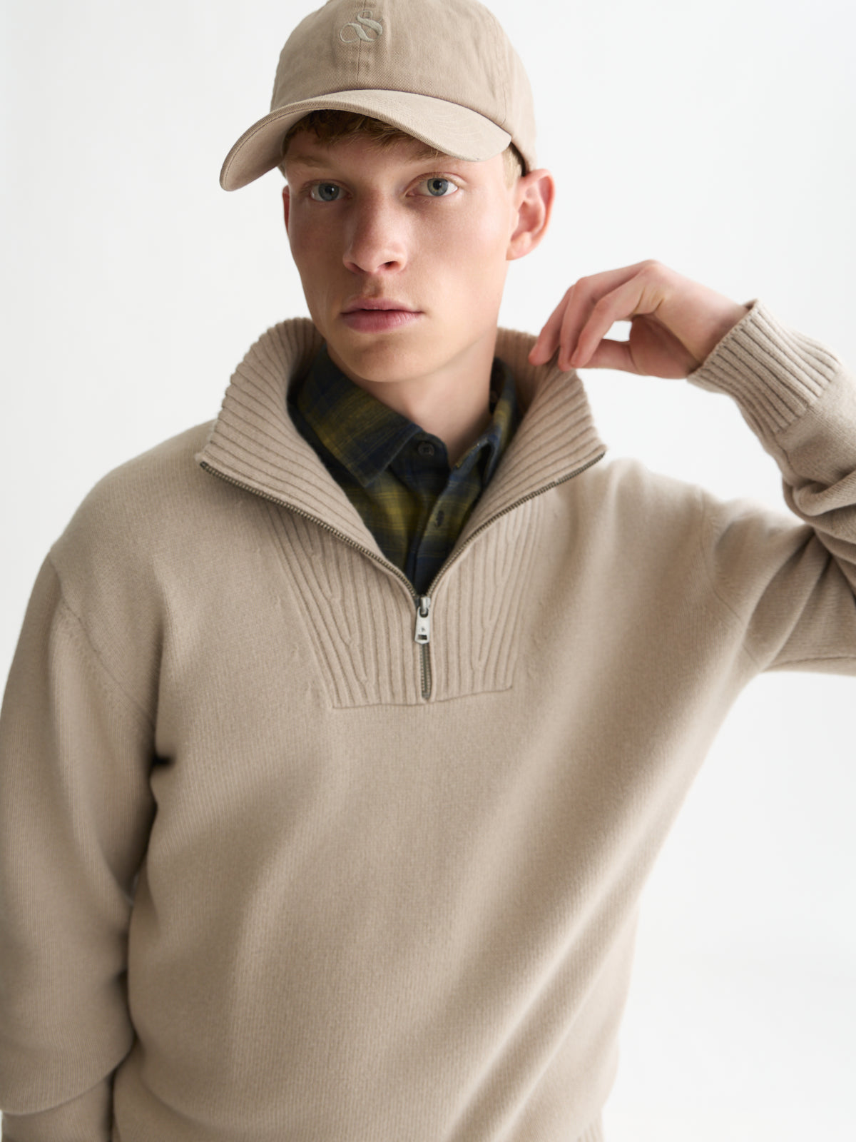 White Smoke סוודר לגברים Troyer Zip SCOTCH & SODA