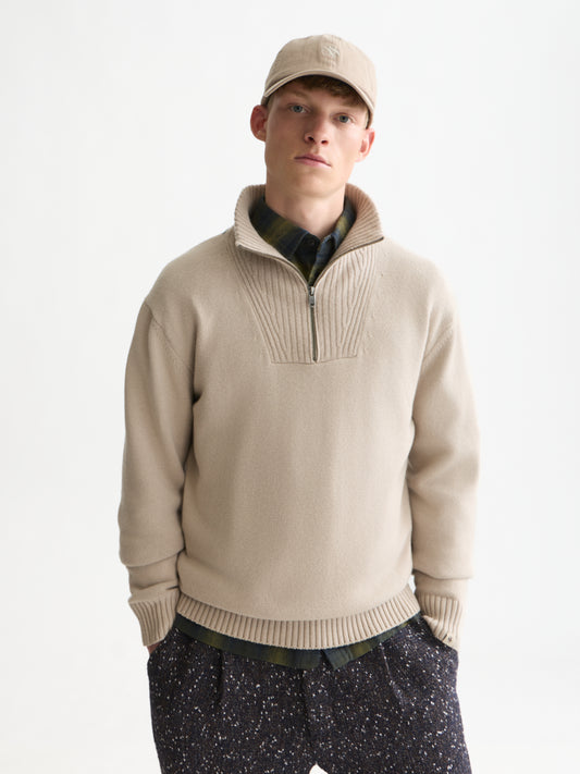 White Smoke סוודר לגברים Troyer Zip SCOTCH & SODA