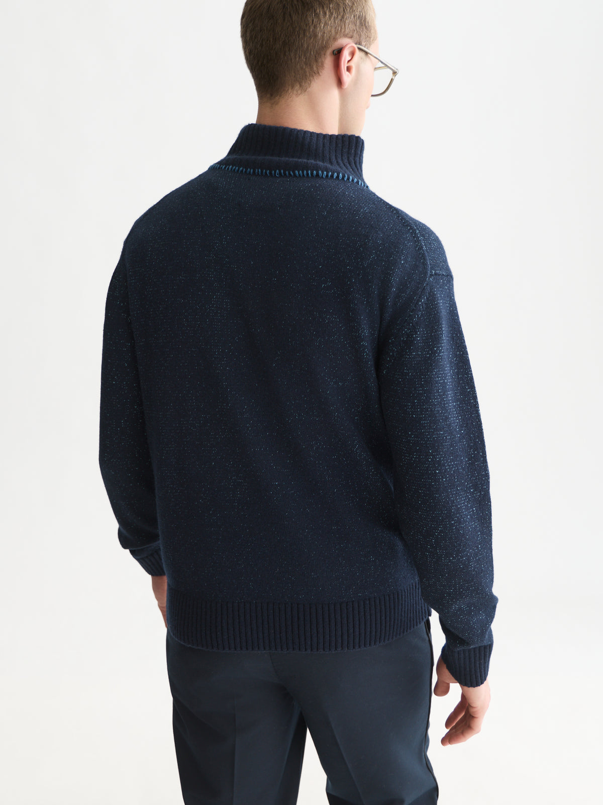 Black סוודר לגברים Troyer Zip SCOTCH & SODA