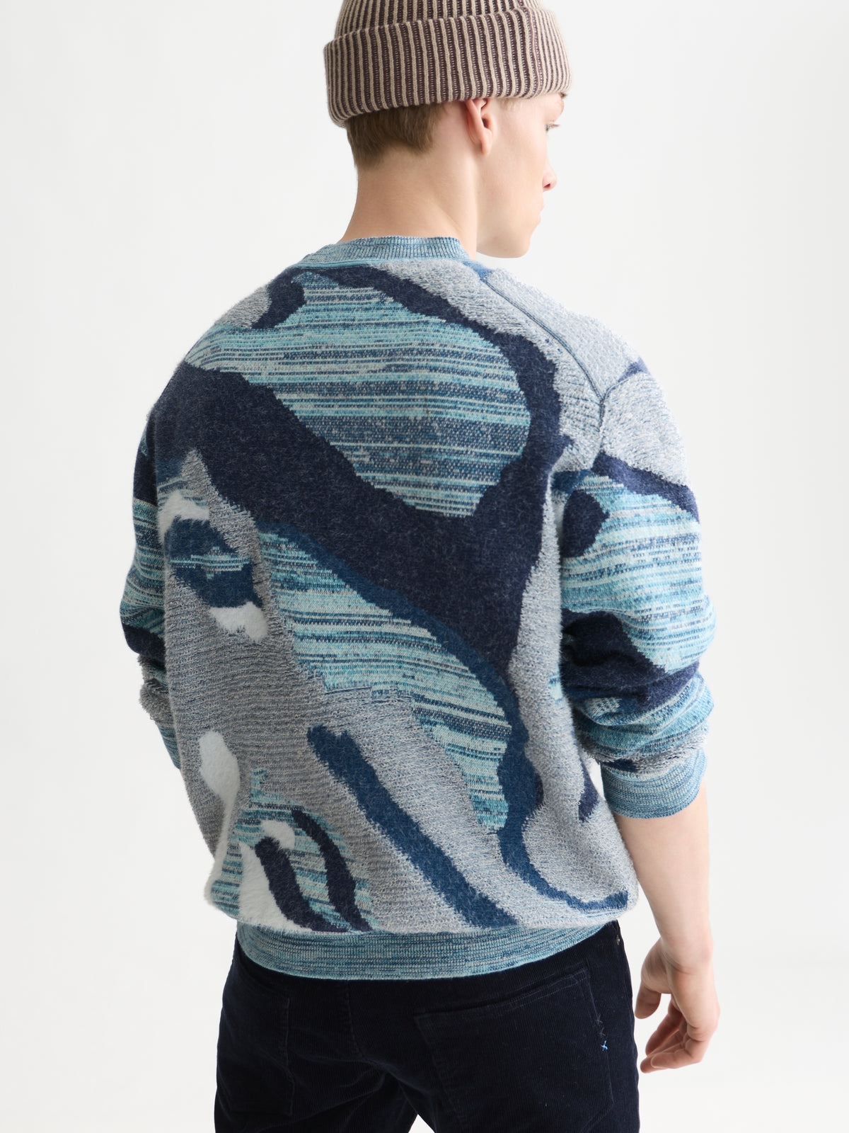 White Smoke סוודר ז'קארד לגברים Jacquard Cotton SCOTCH & SODA