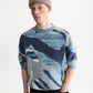White Smoke סוודר ז'קארד לגברים Jacquard Cotton SCOTCH & SODA
