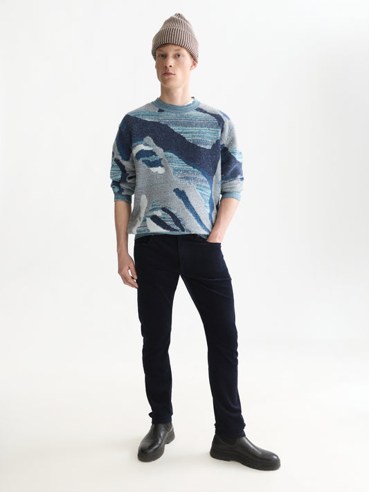 White Smoke סוודר ז'קארד לגברים Jacquard Cotton SCOTCH & SODA