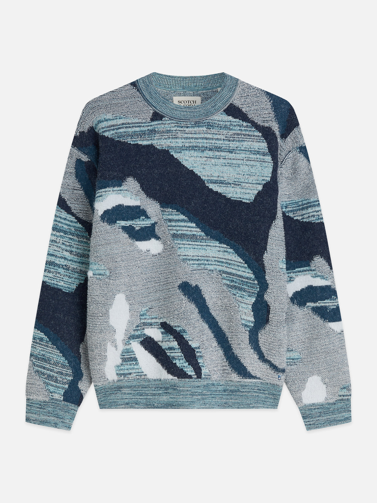 White Smoke סוודר ז'קארד לגברים Jacquard Cotton SCOTCH & SODA