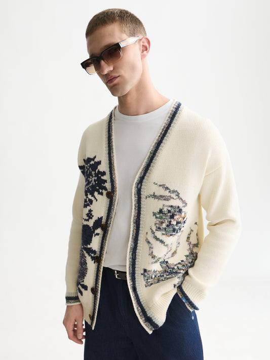 White Smoke קרדיגן לגברים Intarsia Cotton-Blend SCOTCH & SODA