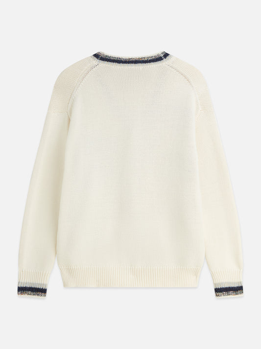 Antique White קרדיגן לגברים Intarsia Cotton-Blend SCOTCH & SODA