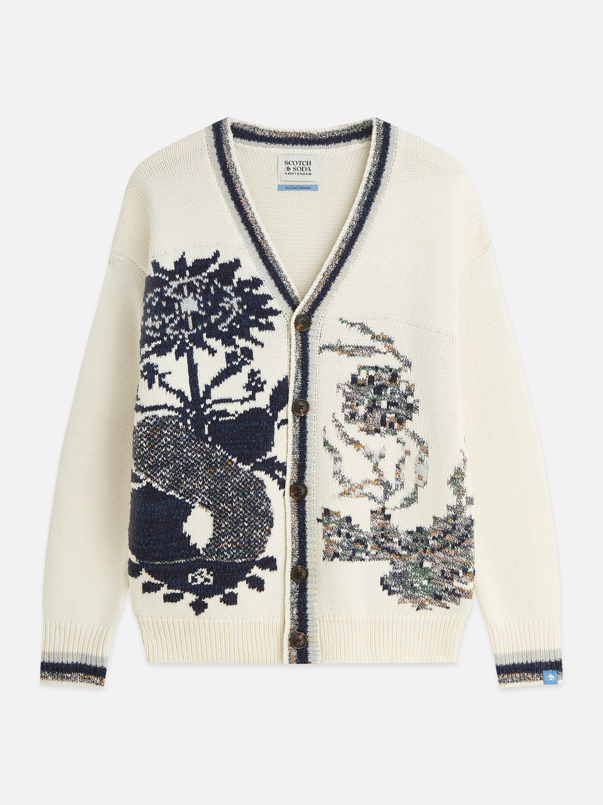 קרדיגן לגברים Intarsia Cotton-Blend
