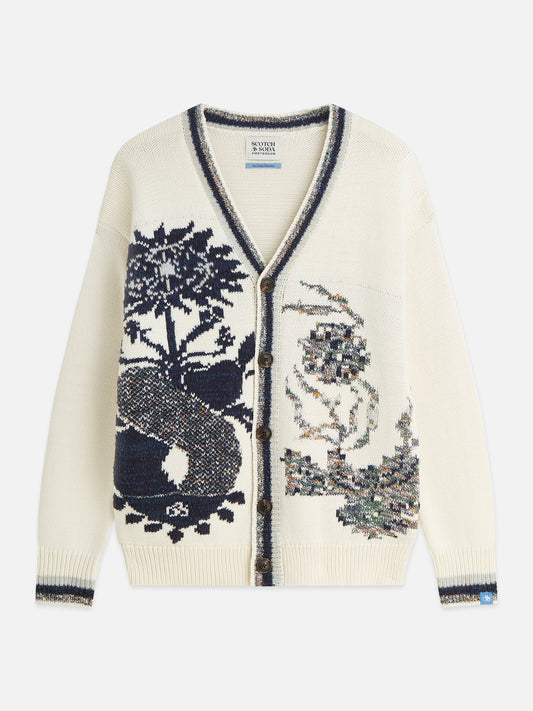 Antique White קרדיגן לגברים Intarsia Cotton-Blend SCOTCH & SODA