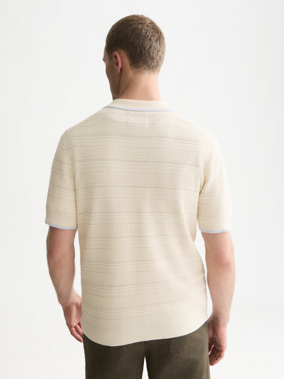 White Smoke חולצת פולו לגברים Structured Knitted SCOTCH & SODA