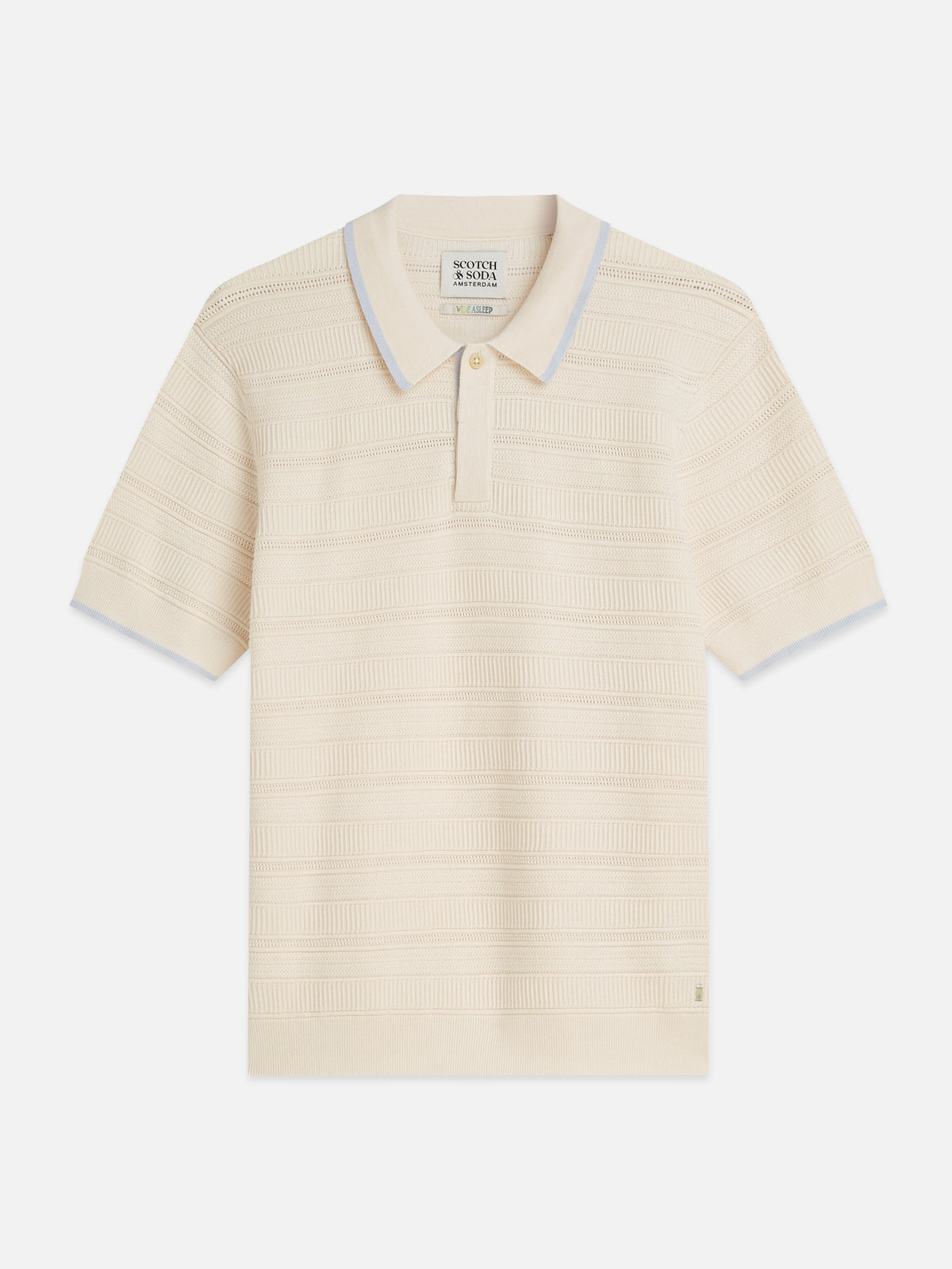 Light Gray חולצת פולו לגברים Structured Knitted SCOTCH & SODA