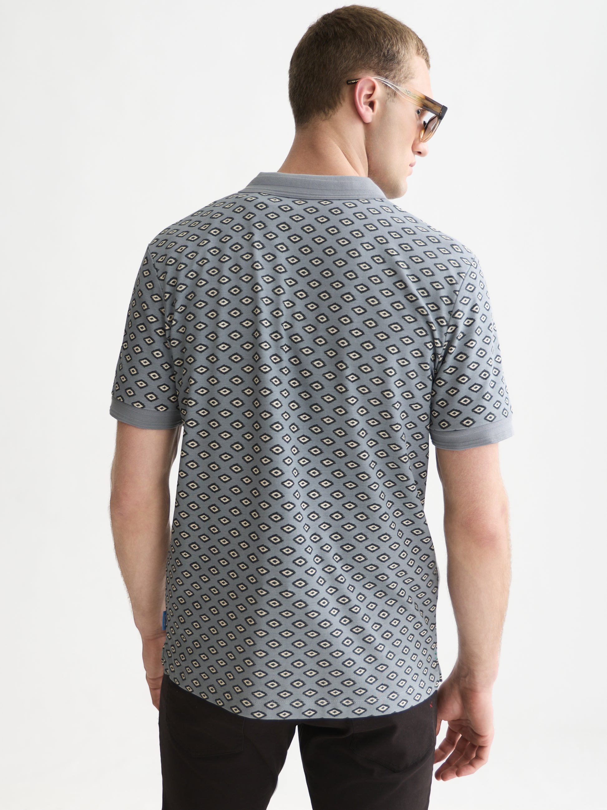 White Smoke חולצת פולו לגברים Micro-Printed SCOTCH & SODA