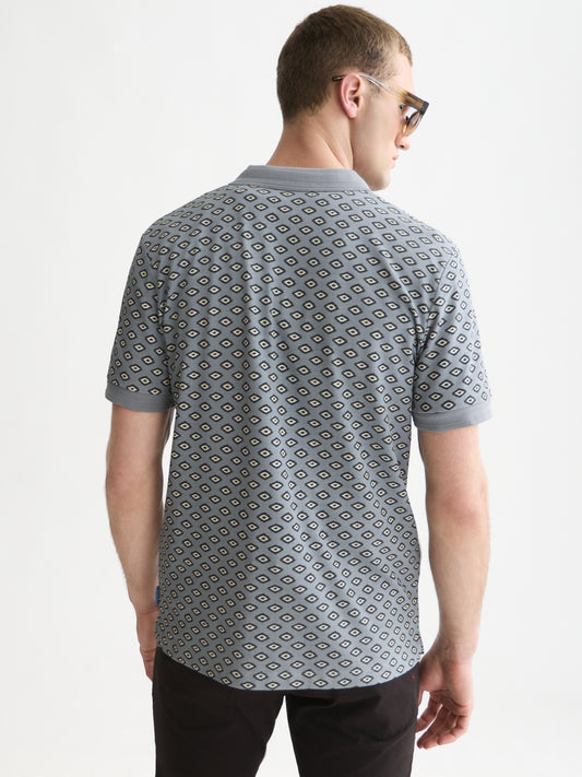 White Smoke חולצת פולו לגברים Micro-Printed SCOTCH & SODA