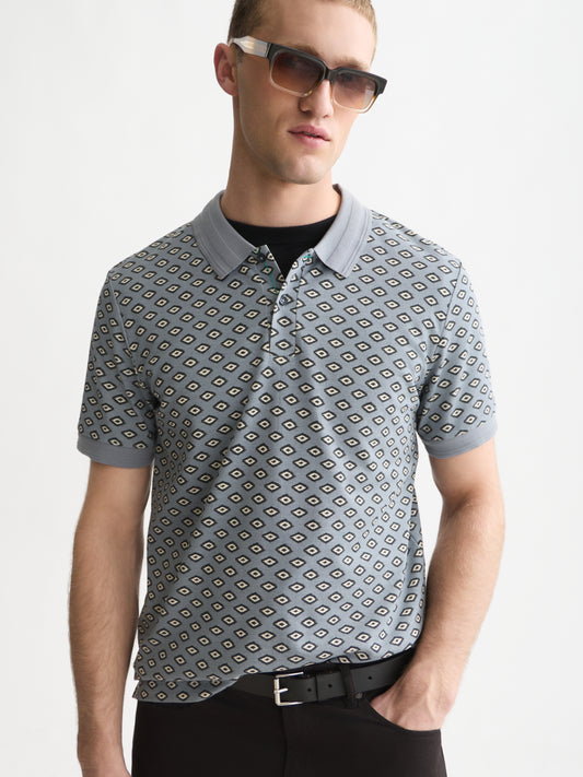White Smoke חולצת פולו לגברים Micro-Printed SCOTCH & SODA