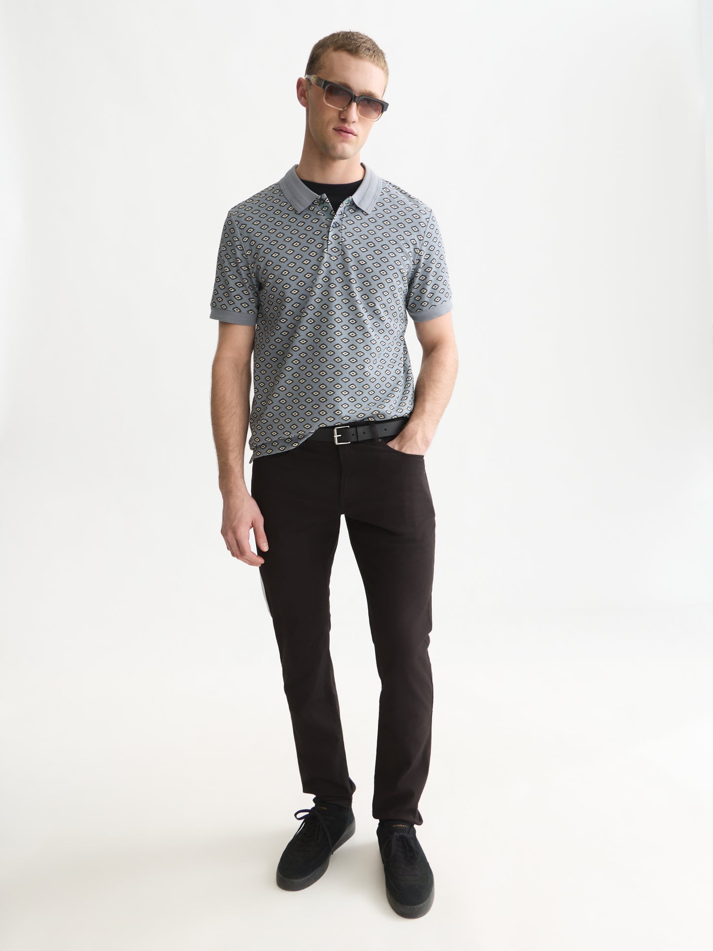White Smoke חולצת פולו לגברים Micro-Printed SCOTCH & SODA