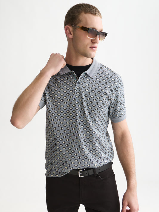 White Smoke חולצת פולו לגברים Micro-Printed SCOTCH & SODA