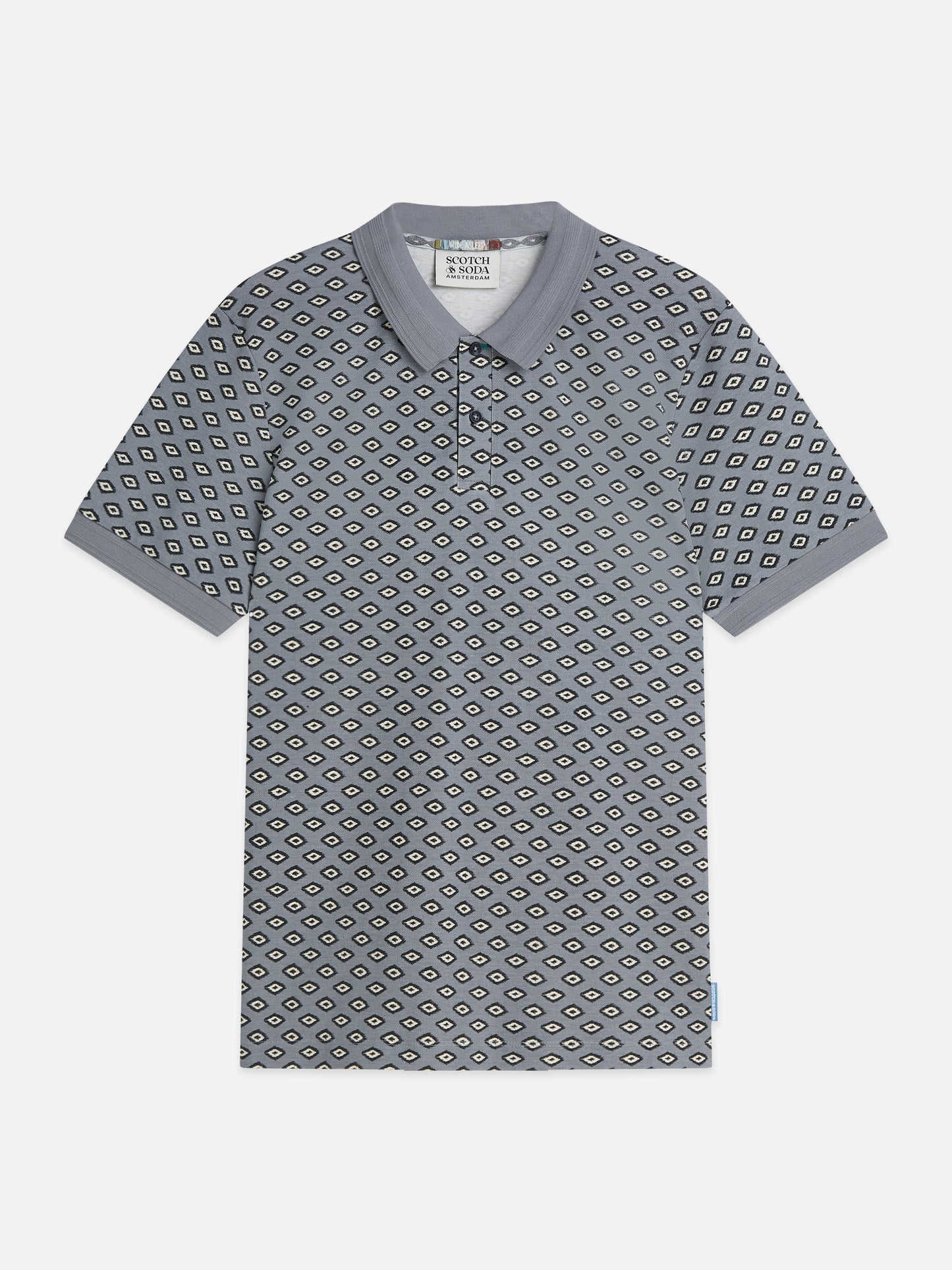 White Smoke חולצת פולו לגברים Micro-Printed SCOTCH & SODA